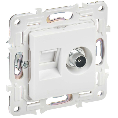 SKANDY Розетка двойная TV+RJ45 кат.6 SK-A15W арктический белый IEK