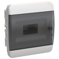 TEKFOR Корпус пластиковый ЩРВ-П-8 IP41 черная прозрачная дверь IEK