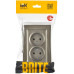 BRITE Розетка 2-местная без заземления с защитными шторками 10А в сборе РСш12-2-БрШ шампань IEK BRITE Розетка 2-местная без заземления с защитными шторками 10А в сборе РСш12-2-БрШ шампань IEK