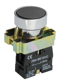Кнопка управления LAY5-BA21 без подсветки черная 1NO IEK