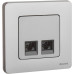 INSPIRIA Розетка компьютерная двойная RJ45 категория 5Е UTP алюминий