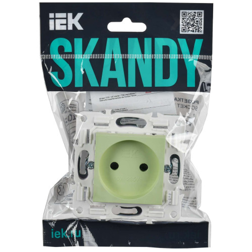 SKANDY Розетка без заземления без защитных шторок 10А SK-R02G мятный IEK