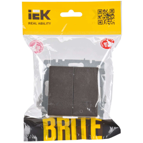 BRITE Выключатель жалюзи 10А ВС10-1-5-БрТБ темная бронза IEK
