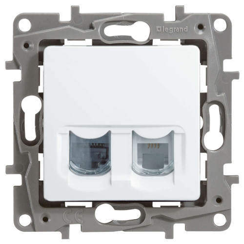 ETIKA Розетка двойная RJ11+RJ45 кат.5E UTP белый
