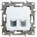 ETIKA Розетка двойная RJ11+RJ45 кат.5E UTP белый ETIKA Розетка двойная RJ11+RJ45 кат.5E UTP белый