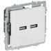 BRITE Розетка USB A+A 5В 3,1А РЮ10-1-БрАБ арктический белый IEK