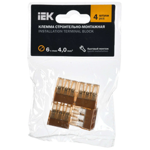 Строительно-монтажная клемма СМК 773-606 (4шт/упак) IEK
