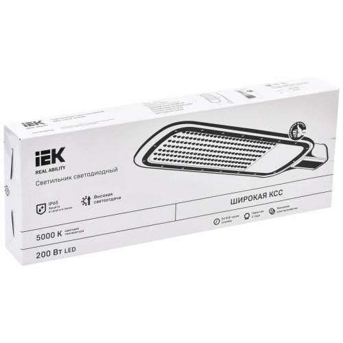 Светильник светодиодный консольный ДКУ 1012-200Ш 5000К IP65 серый IEK