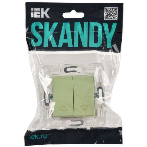 SKANDY Выключатель жалюзи 10А SK-V12G мятный IEK