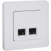 INSPIRIA Розетка компьютерная двойная RJ45 категория 6 UTP белый INSPIRIA Розетка компьютерная двойная RJ45 категория 6 UTP белый