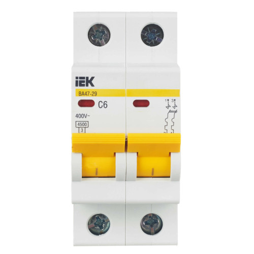 KARAT Автоматический выключатель ВА47-29 2P C 6А 4,5кА IEK