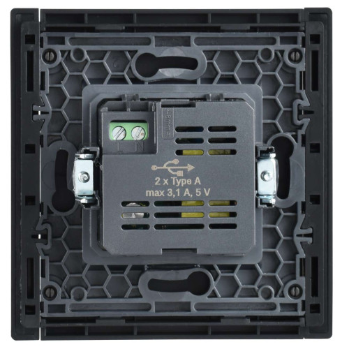 FORTE&PIANO Розетка USB A+A 3,1А FP549 сталь IEK