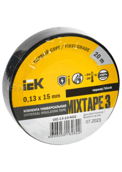 MIXTAPE 3 Изолента 0,13х15мм черная 20м IEK