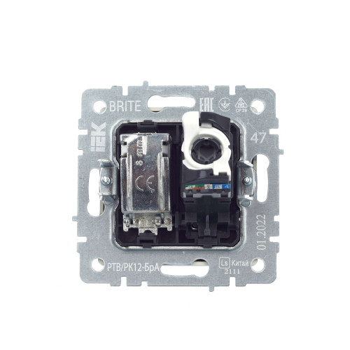 BRITE Розетка двойная TV+RJ45 кат.5E РТВ/РК12-БрА алюминий IEK