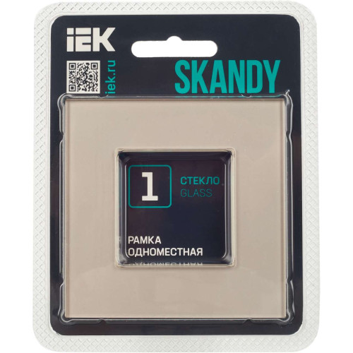 SKANDY Рамка 1-местная SK-F21Sh стекло шампань IEK