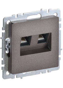 BRITE Розетка компьютерная двойная RJ45 кат.5E РК10-2-БрТБ темная бронза IEK