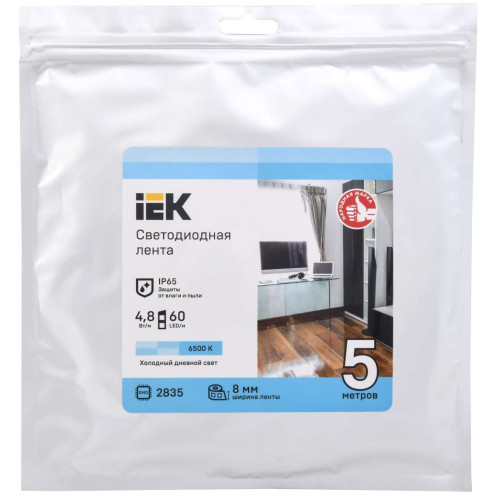 Лента светодиодная 5м LSR-2835W60-4,8-IP65-12В IEK