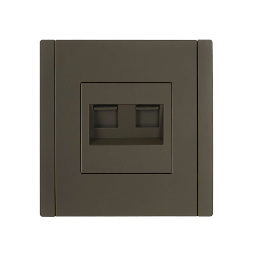 FORTE&PIANO Розетка компьютерная двойная RJ45 кат.5E FP333 серый IEK