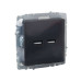 BRITE Розетка USB A+A 5В 3,1А РЮ10-1-БрГ графит IEK