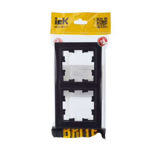 BRITE Рамка 2-местная IP44 РУ-2-БрЧ-44 черный IEK