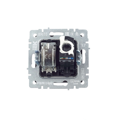 BRITE Розетка двойная TV+RJ45 кат.5E РТВ/РК12-БрШ шампань IEK