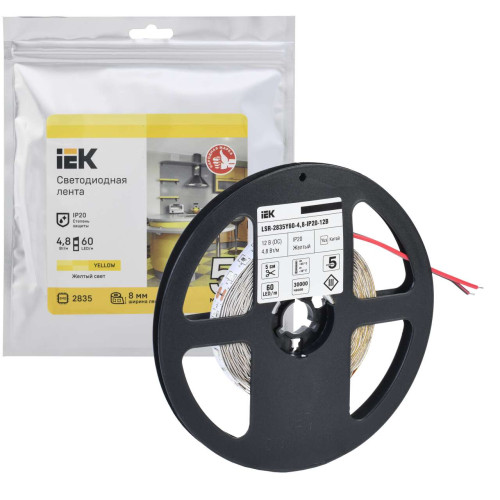 Лента светодиодная 5м LSR-2835Y60-4,8-IP20-12В IEK