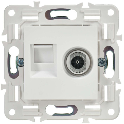 SKANDY Розетка двойная TV+RJ45 кат.5E SK-A14W арктический белый IEK