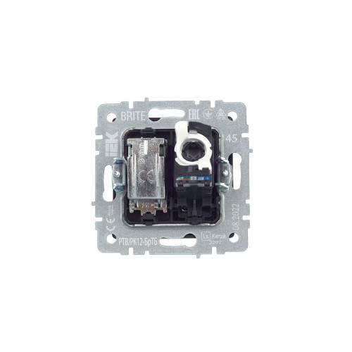 BRITE Розетка двойная TV+RJ45 кат.5E РТВ/РК12-БрТБ темная бронза IEK