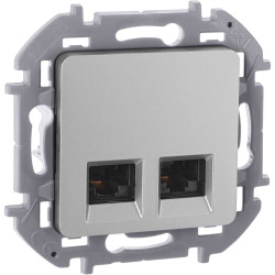 INSPIRIA Розетка компьютерная двойная RJ45 категория 5Е UTP алюминий