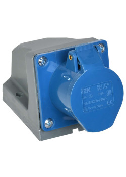 Розетка стационарная ССИ-113 2P+PE 16А 200-250В IP44 IEK