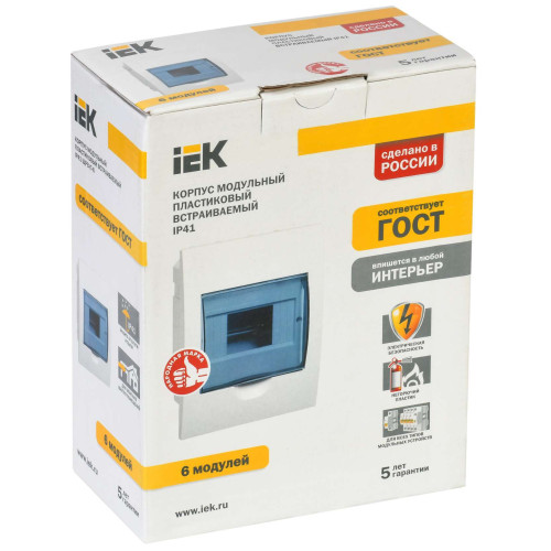 KREPTA 3 Корпус пластиковый ЩРН-П-6 IP41 белый IEK