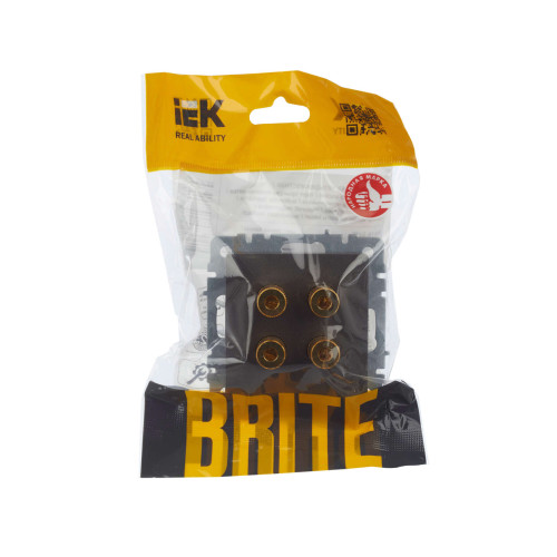 BRITE Аудиорозетка 4-местная РА10-БрТБ темная бронза IEK
