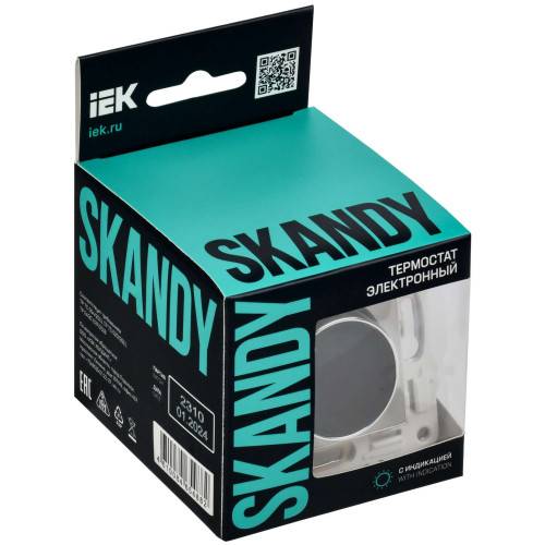 SKANDY Термостат электронный с индикацией SK-T01N металл никель IEK
