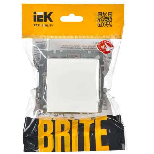 BRITE Выключатель 1-клавишный проходной 10А ВС10-1-6-БрБ белый IEK
