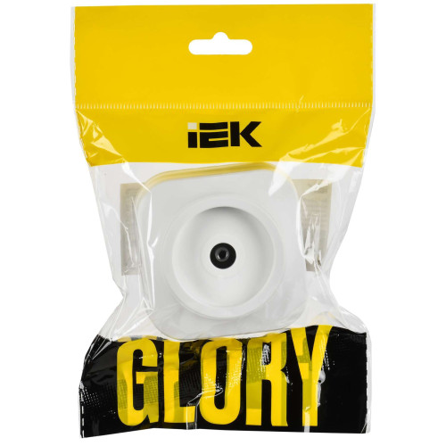 GLORY Розетка для открытой установки TV РТВ20-ХБм белый матовый IEK