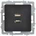 BRITE Розетка USB A+C 45Вт высокоскоростная зарядка РЮ11-2-БрЧ черный IEK