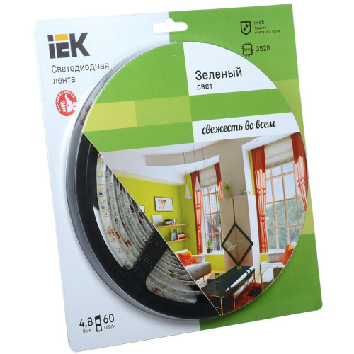 Лента светодиодная 5м блистер LSR-3528G60-4.8-IP65-12V IEK-eco