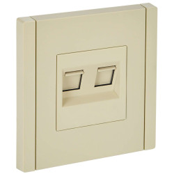FORTE&PIANO Розетка двойная RJ11+RJ45 кат.5E FP435 ваниль IEK