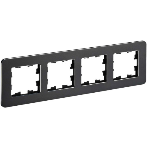 BRITE Рамка 4-местная РУ-4-1-Бр металл черный RE IEK