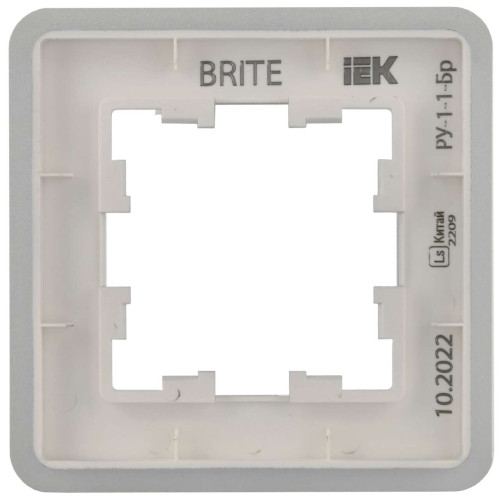 BRITE Рамка 1-местная РУ-1-1-Бр металл алюминий RE IEK