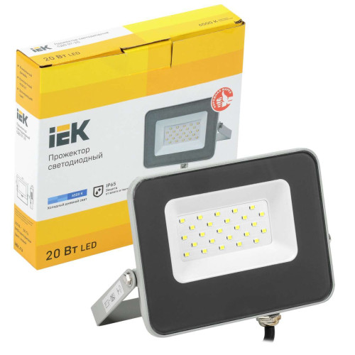 Прожектор светодиодный СДО 07-20 IP65 серый IEK