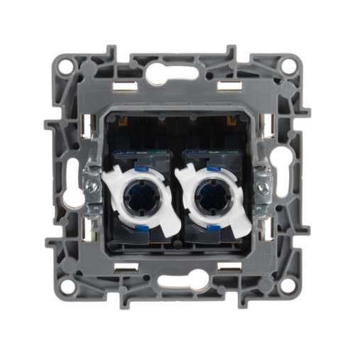 ETIKA Розетка компьютерная двойная RJ45 категория 6 UTP слоновая кость