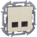 INSPIRIA Розетка компьютерная двойная RJ45 категория 6 UTP слоновая кость