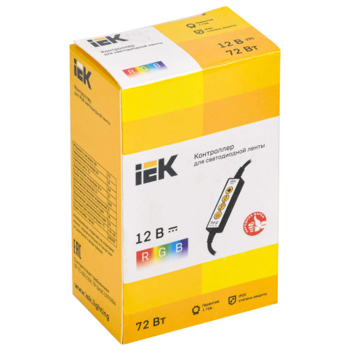 Контроллер без ПДУ К RGB 3 канала 12В 2А 72Вт IEK