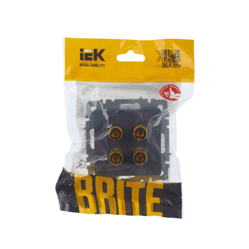 BRITE Аудиорозетка 4-местная РА10-БрМ маренго IEK