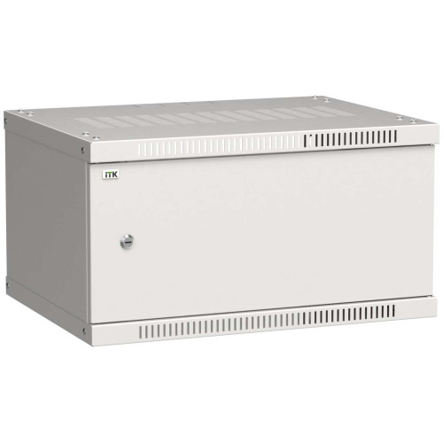 ITK Шкаф настенный LINEA WE 6U 600х450мм дверь металл серый