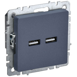 BRITE Розетка USB A+A 5В 3,1А РЮ10-1-БрМ маренго IEK