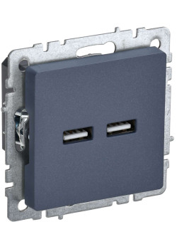 BRITE Розетка USB A+A 5В 3,1А РЮ10-1-БрМ маренго IEK