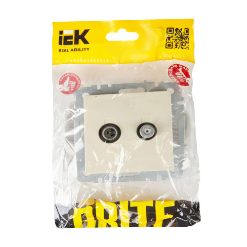 BRITE Розетка двойная TV+SAT РТВ/РСп12-БрКр бежевый IEK