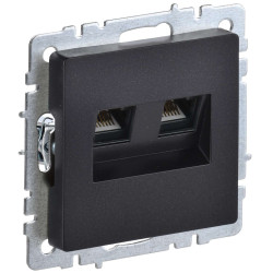 BRITE Розетка двойная RJ11+RJ45 кат.5E РК/Т12-БрЧ черный IEK